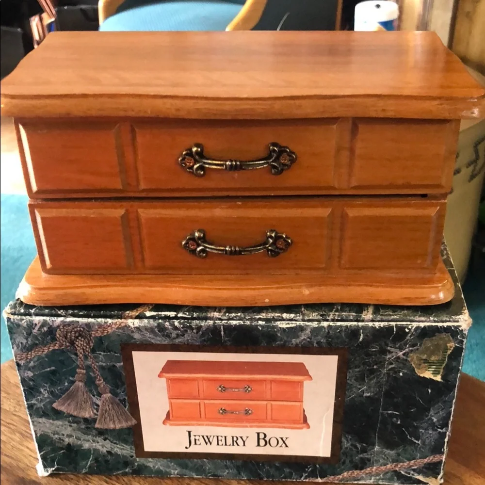 Wood Finish Jewelry Box - Brown